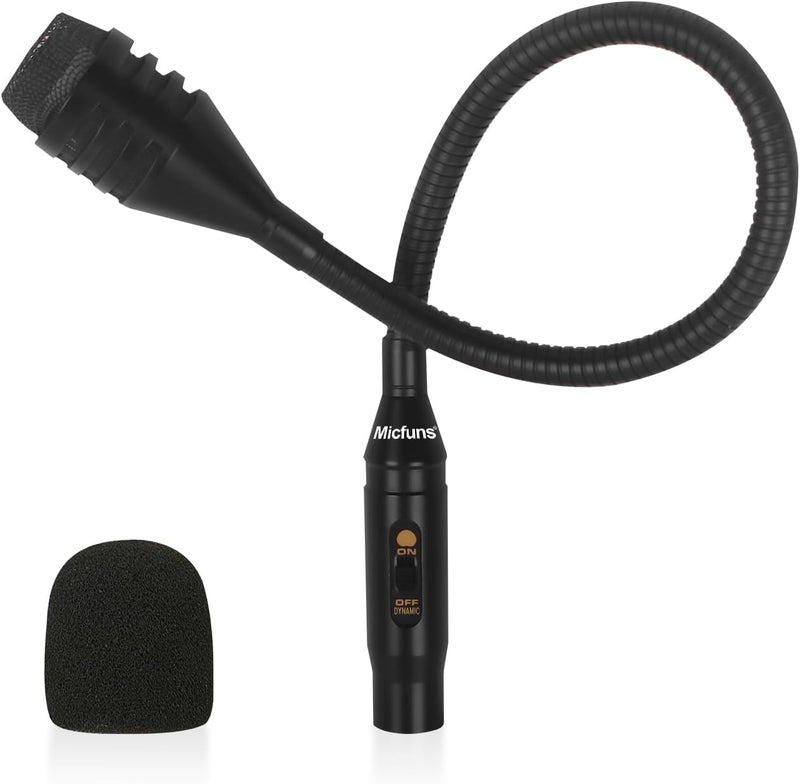 micfuns D2 Flexible Professional Dynamic bob Barker Microphone with switchgear for Video Conference, Singing, Karaoke DJ Mixer Dedicated Disc KTV Bar Gooseneck DJ Mic,3-pin XLR - Image 1